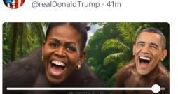 Trampa publicētā video Obamas attēloti kā pērtiķi