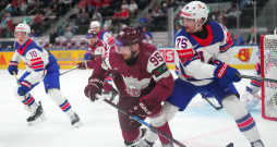 2026. gada pasaules hokeja čempionāta spēle starp Latvijas un ASV valstsvienībām "Swiss Life" arēnā Cīrihē.