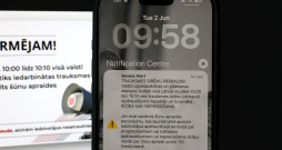 Šūnu apraides paziņojums, lai informētu par to, ka Valsts ugunsdzēsības un glābšanas dienests visā valstī uz trim minūtēm iedarbinās trauksmes sirēnas.