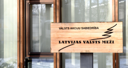 AS "Latvijas valsts meži" izkārtne.
