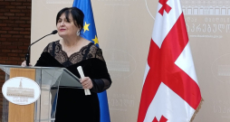Gruzijas rakstnieku savienības priekšsēdētāja Makvala Gonašvili.