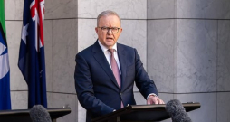 Austrālijas premjerministrs Entonijs Albanīzs.