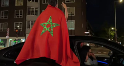 Marokas futbola fani Amsterdamā.