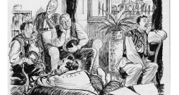 Britu karikatūra par Parīzes konferenci: sakautās valstis gaida savu likteni.