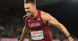 Patrika Gailuma reakcija, saprotot, ka ir izcīnīta Eiropas čempionāta bronzas medaļa. 