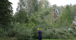Bojāto elektrolīniju apsekošana. Vētra. Postījumi.