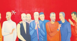 Kaspars Zariņš. "Sapulce. Kas nu?" (bez datējuma, a/e, 150 x 280 cm). Kaspars Zariņš. "Sapulce. Kas nu?" (bez datējuma, a/e, 150 x 280 cm).