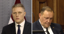 Iekšlietu ministrs Jānis Dombrava un satiksmes ministrs Rihards Kozlovskis.