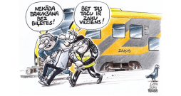 Zīmē Gatis Šļūka. Tas taču ir zaķu vilciens!