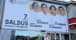 Partijas "Apvienotais saraksts" reklāmas plakāts pirms 15. Saeimas vēlēšanām Saldus novadā. Partijas "Apvienotais saraksts" reklāmas plakāts pirms 15. Saeimas vēlēšanām Saldus novadā.