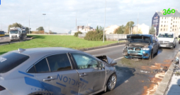 Smagā avārija pie Lāčplēša ielas uzbrauktuves Rīgā.