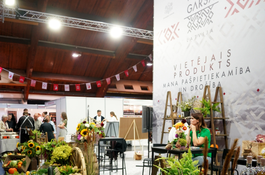 "Novada garšas" stends pārtikas industrijas izstādē "Riga Food" Ķīpsalā.