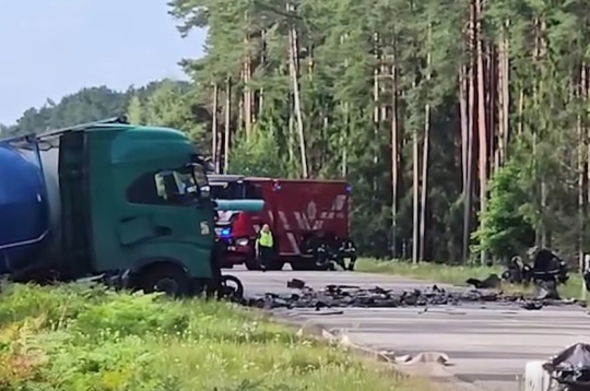 Negadījuma vieta uz autoceļa Ventspils-Grobiņa pie Jūrkalnes.