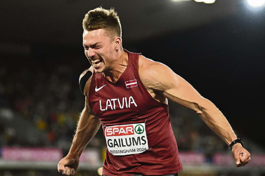 Patrika Gailuma reakcija, saprotot, ka ir izcīnīta Eiropas čempionāta bronzas medaļa. Patrika Gailuma reakcija, saprotot, ka ir izcīnīta Eiropas čempionāta bronzas medaļa.