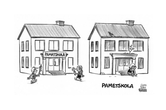 Zīmē Gatis Šļūka. Sveiciens jaunajā mācību gadā!
