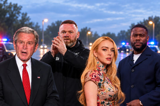Džordžs Bušs, Veins Rūnijs, Lindsija Loena, Kevins Hārts.