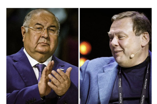 Ališera Usmanova (no kreisās) bagātību žurnāls "Forbes" šogad lēsa 14,5 miljardu ASV dolāru apmērā, bet Mihailam Fridmanam tā esot pat lielāka – 16,5 miljardi dolāru. Ališera Usmanova (no kreisās) bagātību žurnāls "Forbes" šogad lēsa 14,5 miljardu ASV dolāru apmērā, bet Mihailam Fridmanam tā esot pat lielāka – 16,5 miljardi dolāru.