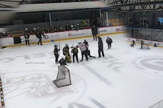 Latvijas jaunatnes čempionāta U11 vecuma grupas mačs starp Tukuma un "Hockey Planet" komandām.