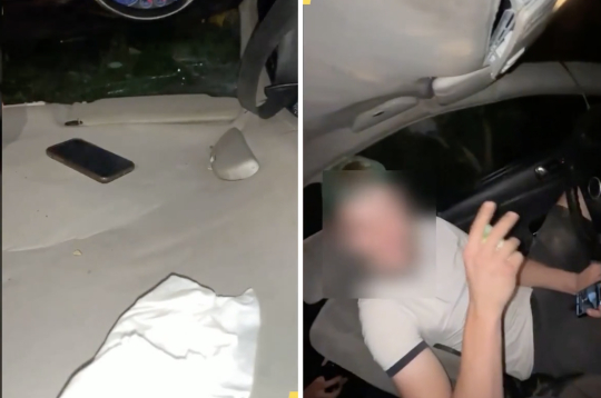 Interneta vidū nonācis video ar vairākiem jauniešiem, kuri veidoja reportāžu no avarējušas automašīnas. 