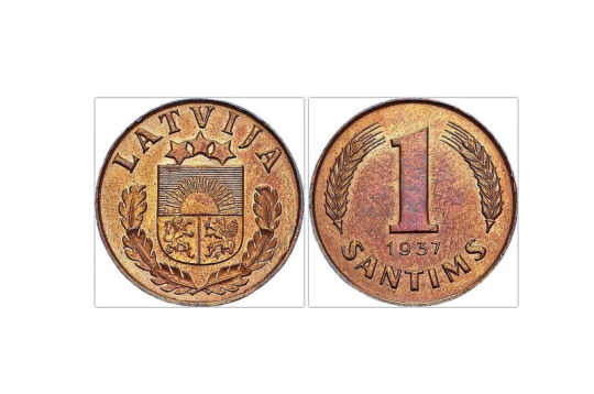 1937.–1939. gada parauga santīms. 1937.–1939. gada parauga santīms.