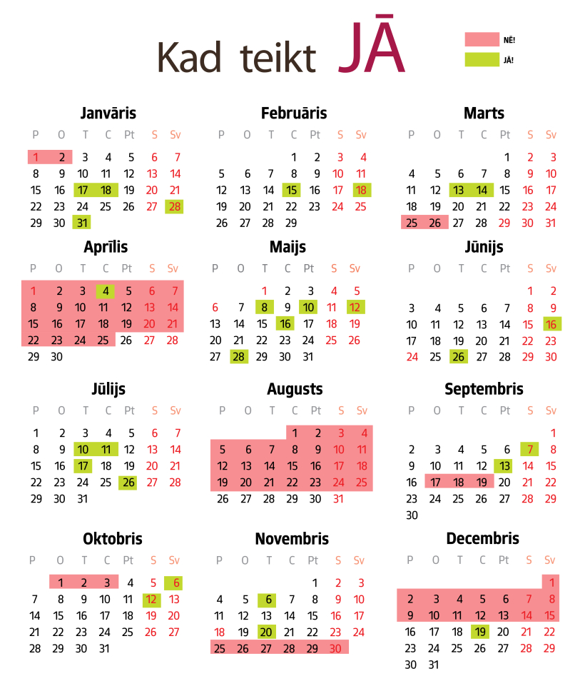 Kāzu kalendārs Kāzu kalendārs