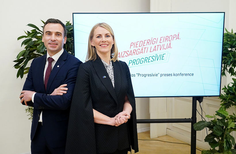 Partijas "Progresīvie" līderi Eiropas Parlamenta vēlēšanās – Mārtiņš Staķis un Elīna Pinto.