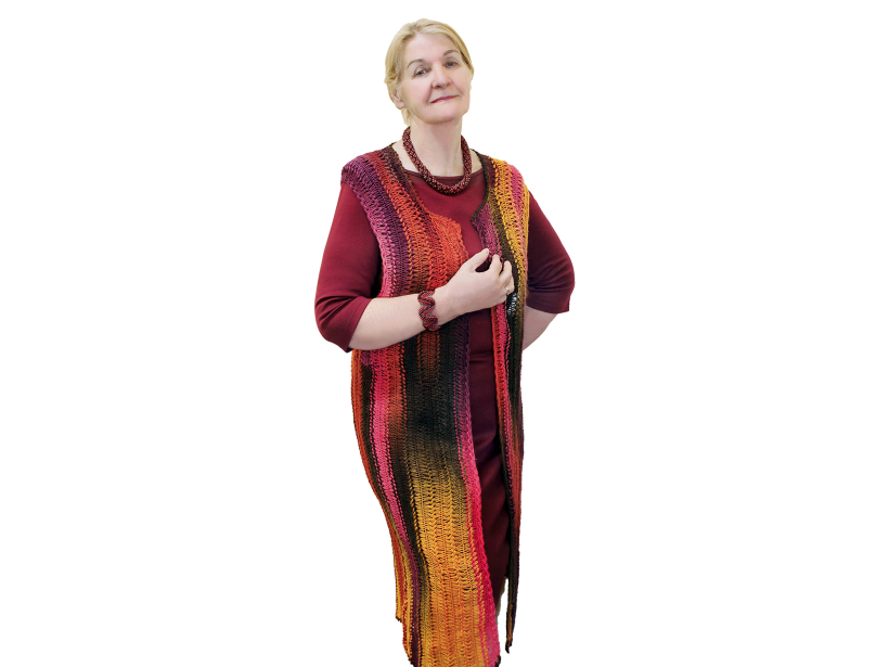 Krāsaina veste.