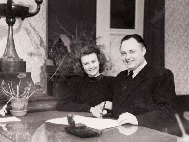 Kāzu dienā.