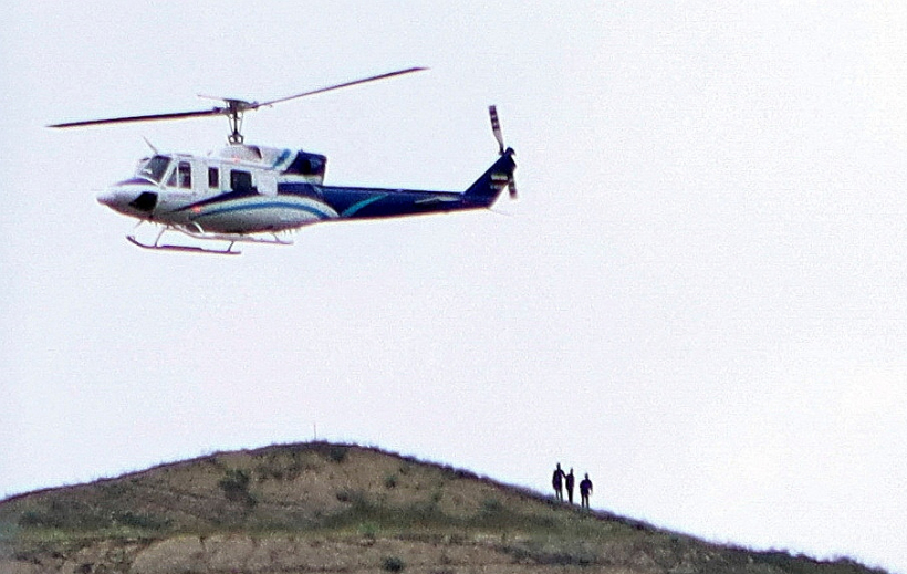Irānas prezidenta Ibrahima Raisi helikopters neilgi pirms avārijas valsts ziemeļos. Irānas prezidenta Ibrahima Raisi helikopters neilgi pirms avārijas valsts ziemeļos.