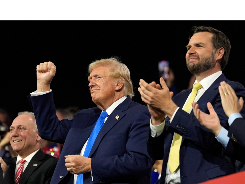 Republikāņu nacionālais konvents Milvoki. Donalds Tramps un Džeimss Deivids Venss.