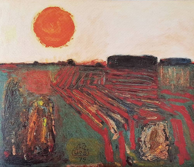 Leonīds Āriņš "Ainava" (1979, kart., eļļa, 65 x 81). Leonīds Āriņš "Ainava" (1979, kart., eļļa, 65 x 81).