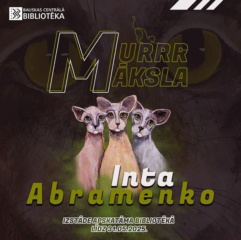 Līdz maija beigām Bauskas CentrāIajā bibliotēkā apskatāma Intas Abramenko izstāde "MurrMāksla".