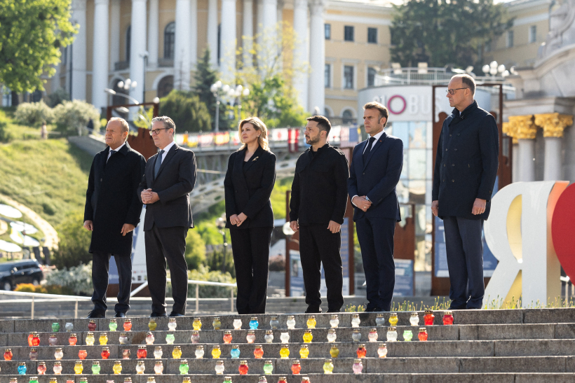 Francijas, Liebritānijas un Vācijas līderi Kijivā