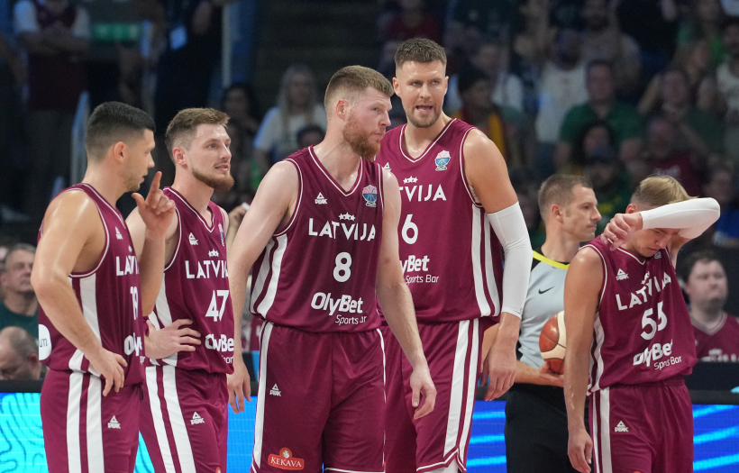 Eiropas čempionāta astotdaļfināla spēle basketbolā vīriešiem starp Latvijas un Lietuvas valstsvienībām "Xiaomi arēnā".