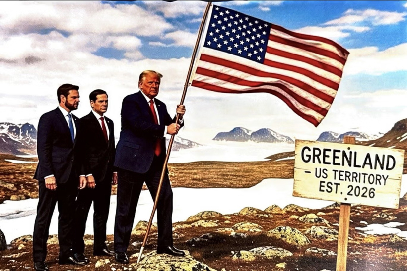 Donalds Tramps un Grenlande. 