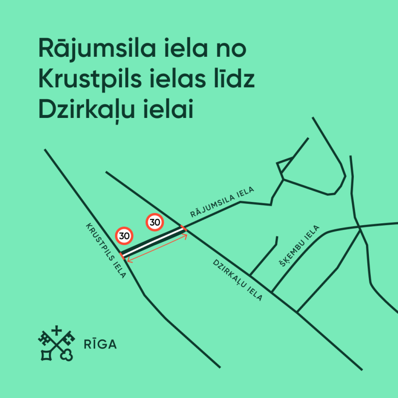 Izmaiņas ātruma ierobežojumos uz ielām.