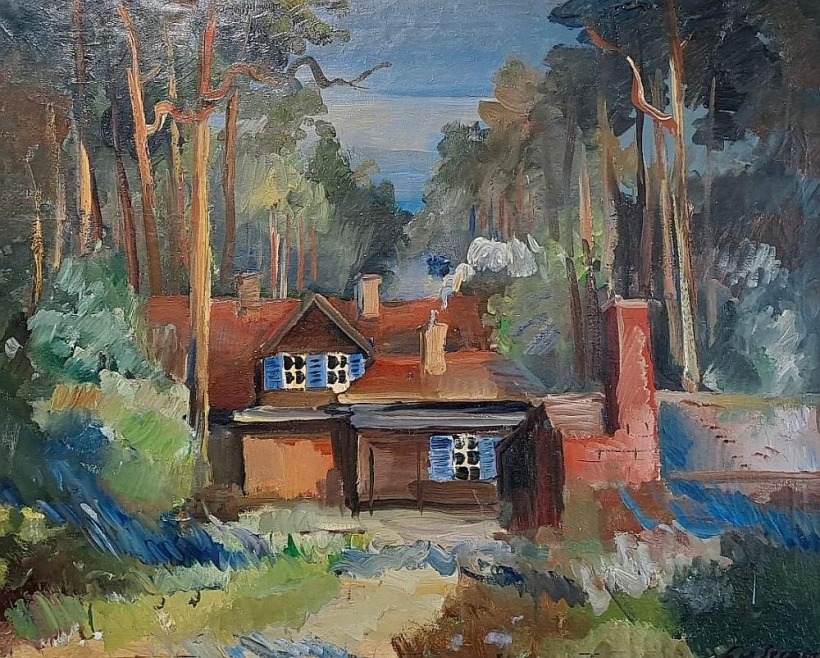 Leo Svemps. "Vasarnīca". Ap 1940, a., e., 73 x 92, TMNM-M 195. Leo Svemps. "Vasarnīca". Ap 1940, a., e., 73 x 92, TMNM-M 195.