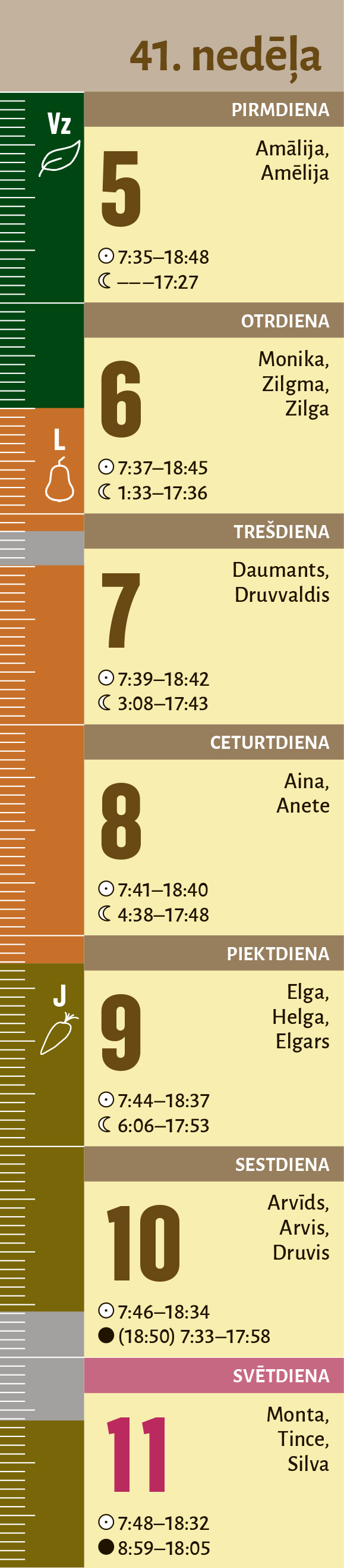 41. nedēļa. 41. nedēļa.
