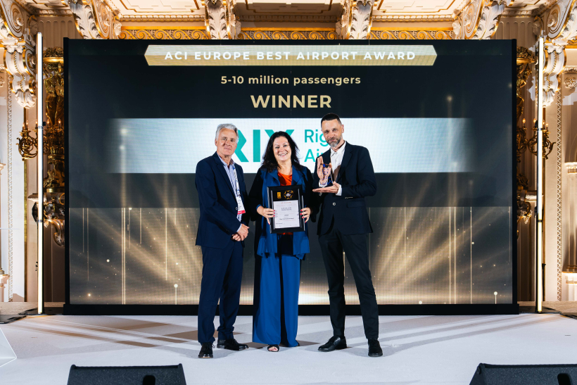 RIX Rīgas lidosta saņem "EUROPE Best Airport Awards" balvu.