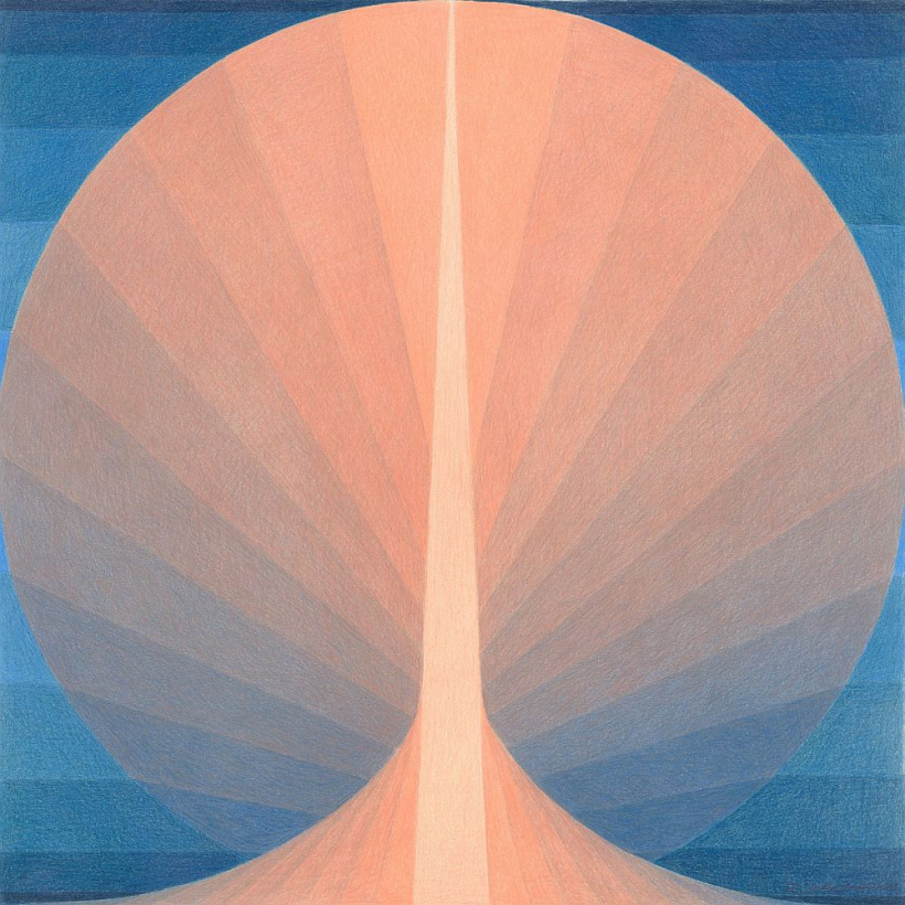 Žanis Valdheims. "Zīmējums Nr. 477". 1981. Bristoles papīrs, krāsainie zīmuļi. LNMM kolekcija.