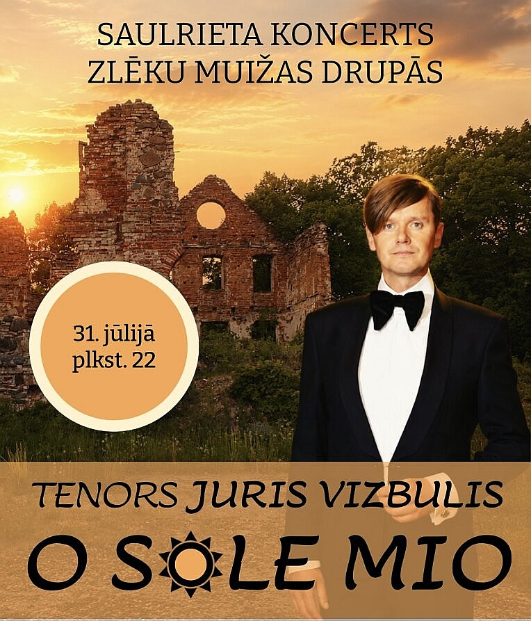 Jura Vizbuļa Saulrieta koncerts Zlēku muižas drupās. Jura Vizbuļa Saulrieta koncerts Zlēku muižas drupās.