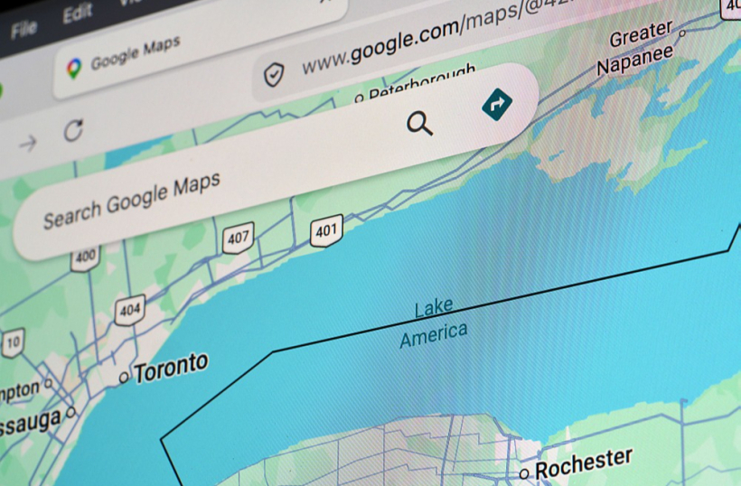 Vietnes "Google Maps" lietotāji ASV savās ierīcēs Ontārio ezeru vairs atrast nevar.