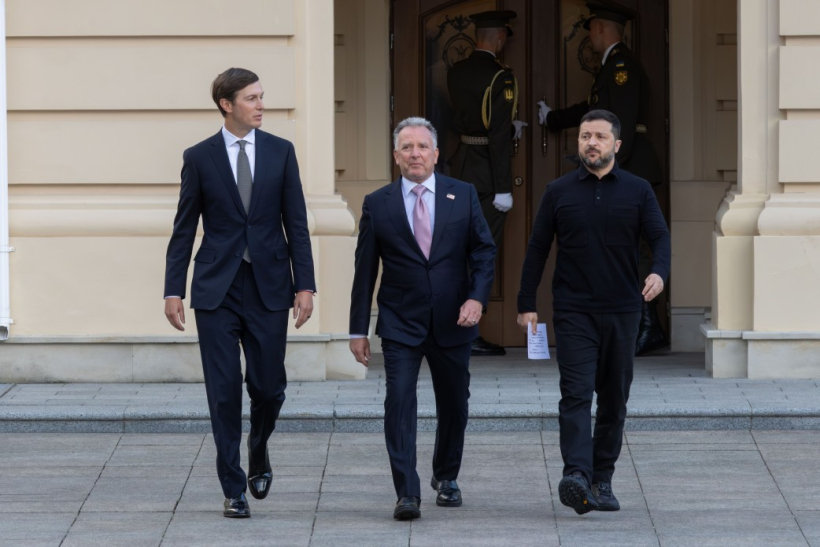Stīvs Vitkofs un Džared Kušners Kijivā, Ukrainā, 2026. gada 6. septembrī.