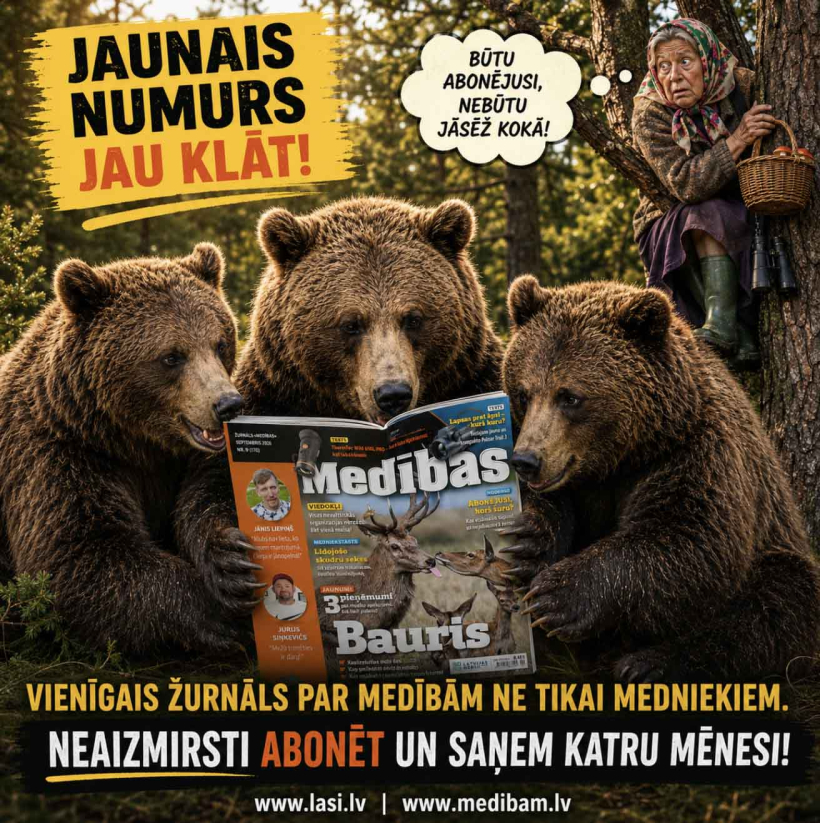 Abonē žurnā,u "Medības"!