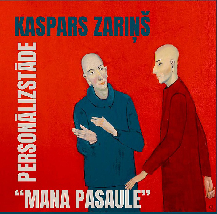 Kaspars Zariņš. Izstādes plakāts ar centrālo darbu – "Jums tur, lūdzu". 2023, audekls, eļļa, 120 x 110 cm.