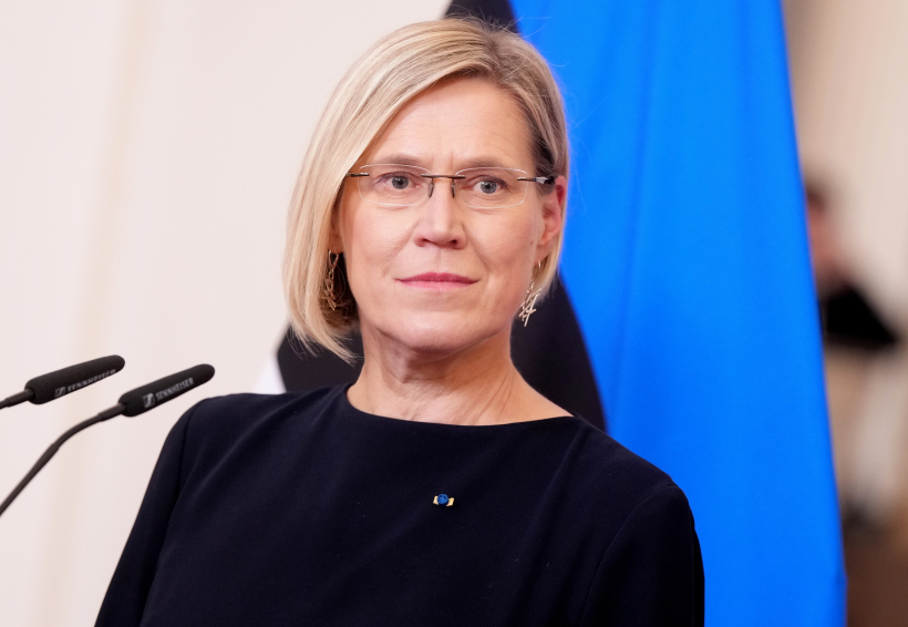 Igaunijas prezidente Ille Madise (Ülle Madise) piedalās preses konferencē pēc tikšanās ar Latvijas Valsts prezidentu Rīgas pilī.