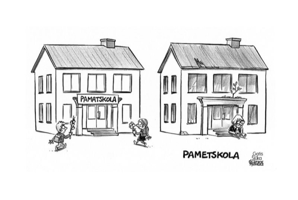 Zīmē Gatis Šļūka. Sveiciens jaunajā mācību gadā!