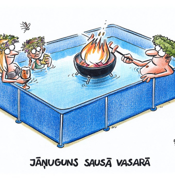 Zīmē Gatis Šļūka. Jāņuguns sausā vasarā