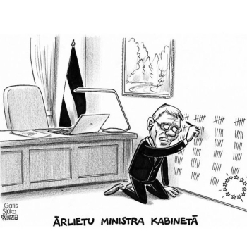 Zīmē Gatis Šļūka. Ārlietu ministra kabinetā