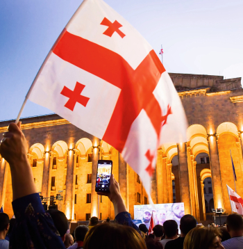 Gruzijas parlamenta ēka Tbilisi.